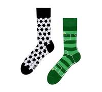 Dedoles Calzini Unisex Donna Uomo & Bambini Calze Cotone con tanti Design divertenti sinistra destra diversi, colore: Verde, disegno: Calcio, taglia: 39-42