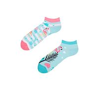 Dedoles Calzini Unisex Donna Uomo & Bambini Calze Cotone con tanti Design divertenti sinistra destra diversi, colore: Blu, disegno: Passione Fenicotteri (alla caviglia), taglia: 39-42