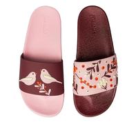 Dedoles Ciabatte Donna Uomo & Bambini Sandali per Spiaggia e Piscina con tanti Design Patatine Fiori Volpe Lama Nuvole Ketchup Regalo, Colore: Uccelli e bacche, Misurare: 37 EU