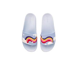 Dedoles Ciabatte Donna Uomo & Bambini Sandali per Spiaggia e Piscina con tanti Design Patatine Fiori Volpe Lama Nuvole Ketchup Regalo, Colore: Cielo con arcobaleno, Misurare: 37 EU