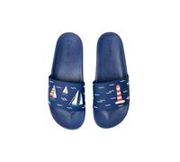 Dedoles Ciabatte & Pantofole Donna Uomo & Bambini Sandali per Spiaggia e Piscina con tanti Design Patatine Fiori Volpe Nuvole Ketchup Regalo, colore: Blu, disegno: Barche a vela in mare, taglia: 44