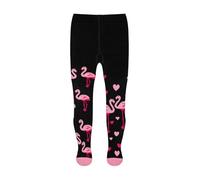 Dedoles Collant Bambini Ragazza & Ragazzo Calzamaglie Cotone con tanti Design Dinosauri Unicorno Koala Cuori Uccelli Poliziotto Regalo, colore: Nero, disegno: Fenicotteri e cuori, taglia: 3-4 years