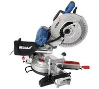 DEDRA DED7772 - Sega troncatrice con avanzamento, lama per sega da 305 mm, potenza 2000 W, inclinazione bilaterale, avviamento dolce, funzione di avanzamento, laser, protezione disco, guide metalliche