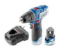 DEDRA MAUS DED7310T03: Trapano avvitatore a batteria 12 V 7330, 32 Nm, con due livelli di velocità, batteria 2 Ah 7320 e caricatore rapido 12 V 7302
