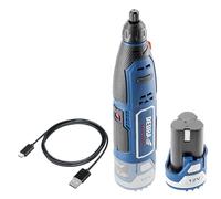 DEDRA MAUS DED7310T10 - Set di utensili elettrici con mini smerigliatrice a batteria 12 V DED7340Z1 + 47 accessori da 32 Nm, 2 Ah DED7320 e cavo di ricarica USB-C DED7300