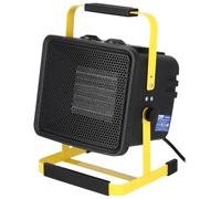 DEDRA Riscaldatore elettrico PTC 2,0 kW, quadrato con supporto superficie di riscaldamento 20 m², elemento riscaldante in ceramica, per ambienti ben isolati, termostato, protezione contro il