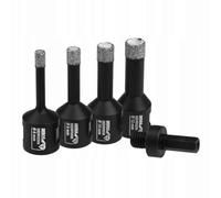 DEDRA set corona diamantata VB 4 pezzi: 6,8,10,12 mm, adattatore HEX, uso versatile, uso universale, possibile foratura a secco e a umido, adatto per smerigliatrice angolare