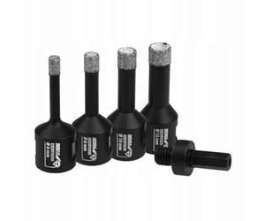 DEDRA set corona diamantata VB 4 pezzi: 6,8,10,12 mm, adattatore HEX, uso versatile, uso universale, possibile foratura a secco e a umido, adatto per smerigliatrice angolare