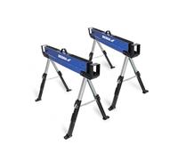 Dedra Set di 2 blocchi per officina/falegnameria N1103, pieghevoli, regolabili in altezza, portata massima 1180 kg/coppia, acciaio, peso 18,9 kg, maniglia integrata, piedini antiscivolo e superficie