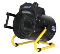 DEDRA Termoventilatore elettrico 3,0 kW rotondo, nero, DED9931B, per ambienti ben isolati, termostato, protezione da surriscaldamento, controllo della temperatura, tre modalità di funzionamento