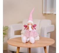 Dedrian11 Statuetta di angelo di Natale, decorazione fatata, decorazione natalizia per scrivania e finestra, bambola angelo, decorazione per la casa e l'ufficio, decorazioni natalizie per adulti (rosa