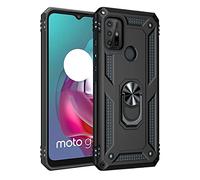 Dedux Cover Compatibile con Motorola Moto G30 / G10 [Tough Armor Series] Robusto Pannello Posteriore PC AntiGraffio + Paraurti Antiurto TPU + Pratico cavalletto. Nero