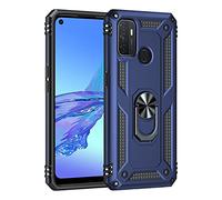 Dedux Cover Compatibile con Oppo A53 / A53s [Tough Armor Series] Robusto pannello posteriore PC antigraffio + Paraurti antiurto TPU + pratico cavalletto. Blu navy