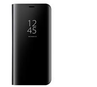 Dedux Cover Compatibile con Samsung Galaxy M32 Custodia Luxury Mirror Pelle Leather Magnetic Flip Stand Protective Cover case for Samsung Galaxy M32, nero