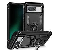 Dedux Cover Custodia Compatibile con Google Pixel 8a [Tough Armor Series] Robusto Pannello Posteriore PC AntiGraffio + Paraurti Antiurto TPU + Pratico cavalletto. Nero