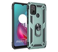Dedux Cover Custodia Compatibile con Motorola Moto G30 / G10 [Tough Armor Series] Robusto pannello posteriore PC antigraffio + Paraurti antiurto TPU + pratico cavalletto. Verde scuro