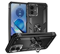 Dedux Cover Custodia Compatibile con Motorola Moto G54 5G [Tough Armor Series] Robusto Pannello Posteriore PC AntiGraffio + Paraurti Antiurto TPU + Pratico cavalletto. Nero