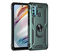 Dedux Cover Custodia Compatibile con Motorola Moto G60S [Tough Armor Series] Robusto Pannello Posteriore PC AntiGraffio + Paraurti Antiurto TPU + Pratico cavalletto. Verde Scuro