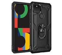 Dedux Cover Google Pixel 4a 5G [Tough Armor Series] Robusto Pannello Posteriore PC AntiGraffio + Paraurti Antiurto TPU + Pratico cavalletto. Nero