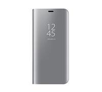 Dedux Cover Honor Magic 5 Lite 5G (Magic5 Lite) / X9a Custodia Luxury Mirror Pelle Leather Magnetic Flip Stand Protective Cover Case for Honor Magic 5 Lite 5G (Magic5 Lite) / X9a, Argento