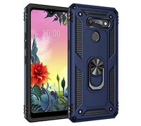 Dedux Cover LG K50S [Tough Armor Series] Robusto Pannello Posteriore PC AntiGraffio + Paraurti Antiurto TPU + Pratico cavalletto. Blu Navy