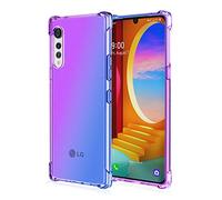 Dedux Cover per LG Velvet 5G, Custodia Trasparente Gradiente Protettivo TPU Case, Ultra Sottile Rinforzo a Quattro Angoli Cover (Viola/Blu)