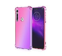 Dedux Cover per Motorola Moto G8 Plus, Custodia Trasparente Gradiente Protettivo TPU Case, Ultra Sottile Rinforzo a Quattro Angoli Cover (Rosa/Viola)