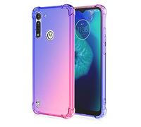 Dedux Cover per Motorola Moto G8 Power Lite, Custodia Trasparente Gradiente Protettivo TPU Case, Ultra Sottile Rinforzo a Quattro Angoli Cover (Blu/Rosa)