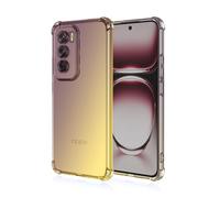Dedux Cover per Oppo Reno 12 PRO 5G (Reno12 PRO), Custodia Trasparente Gradiente Protettivo TPU Case, Ultra Sottile Rinforzo a Quattro Angoli Cover (Nero/Oro)