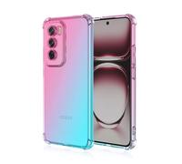 Dedux Cover per Oppo Reno 12 PRO 5G (Reno12 PRO), Custodia Trasparente Gradiente Protettivo TPU Case, Ultra Sottile Rinforzo a Quattro Angoli Cover (Rosa/Verde)