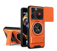 Dedux Cover per ZTE nubia Music 4G, Custodia con Finestra Scorrevole, Supporto Anello 360°Custodia per ZTE nubia Music 4G. Arancione