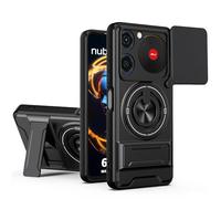 Dedux Cover per ZTE nubia Music 4G, Custodia con Finestra Scorrevole, Supporto Anello 360°Custodia per ZTE nubia Music 4G. Nero