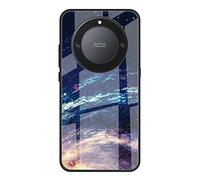 Dedux Custodia Cover per Honor Magic 5 Lite 5G (Magic5 Lite) / X9a, Custodia in Vetro Temperato Cielo Stellato + Morbida Protettivo TPU Case Cover. Stelle Cosmiche