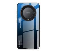 Dedux Custodia Cover per Honor Magic 6 Lite 5G (Magic6 Lite) / X9b, Custodia in Vetro Temperato a Colori Sfumati + Protettivo TPU Case Cover (Blu/Nero)