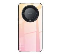 Dedux Custodia Cover per Honor Magic 6 Lite 5G (Magic6 Lite) / X9b, Custodia in Vetro Temperato a Colori Sfumati + Protettivo TPU Case Cover (Oro/Rosa)