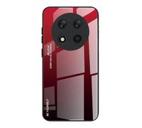 Dedux Custodia Cover per Honor Magic 7 Lite 5G (Magic7 Lite) / X9c, Custodia in Vetro Temperato a Colori Sfumati + Protettivo TPU Case Cover (Rosso/Nero)
