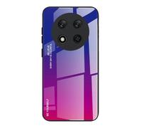 Dedux Custodia Cover per Honor Magic 7 Lite 5G (Magic7 Lite) / X9c, Custodia in Vetro Temperato a Colori Sfumati + Protettivo TPU Case Cover (Blu/Rossa)