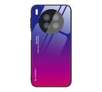 Dedux Custodia Cover per Huawei Nova 8i / Honor 50 Lite, Custodia in Vetro Temperato a Colori Sfumati + Protettivo TPU Case Cover (Blu/Rossa)