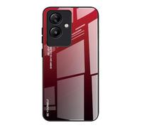 Dedux Custodia Cover per Oppo A79 5G, Custodia in Vetro Temperato a Colori Sfumati + Protettivo TPU Case Cover (Rosso/Nero)