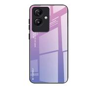 Dedux Custodia Cover per Oppo A79 5G, Custodia in Vetro Temperato a Colori Sfumati + Protettivo TPU Case Cover (Viola)
