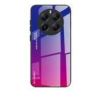Dedux Custodia Cover per Realme 12 PRO Plus 5G / Realme 12 PRO+ 5G, Custodia in Vetro Temperato a Colori Sfumati + Protettivo TPU Case Cover (Blu/Rossa)