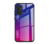 Dedux Custodia Cover per Samsung Galaxy A16 5G, Custodia in Vetro Temperato a Colori Sfumati + Protettivo TPU Case Cover (Blu/Rossa)