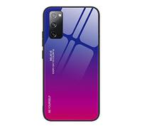 Dedux Custodia Cover per Samsung Galaxy S20 Fe, Custodia in Vetro Temperato a Colori Sfumati + Protettivo TPU Case Cover (Blu/Rossa)