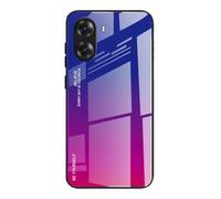 Dedux Custodia Cover per Xiaomi Poco X7 PRO 5G, Custodia in Vetro Temperato a Colori Sfumati + Protettivo TPU Case Cover (Blu/Rossa)