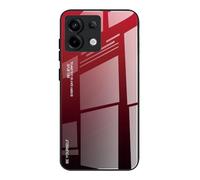 Dedux Custodia Cover per Xiaomi Redmi Note 13 5G, Custodia in Vetro Temperato a Colori Sfumati + Protettivo TPU Case Cover (Rosso/Nero)