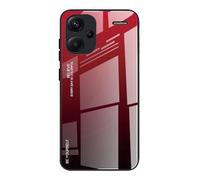 Dedux Custodia Cover per Xiaomi Redmi Note 13 PRO Plus 5G / Redmi Note 13 PRO+ 5G, Custodia in Vetro Temperato a Colori Sfumati + Protettivo TPU Case Cover (Rosso/Nero)
