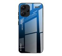 Dedux Custodia Cover per Xiaomi Redmi Note 13 PRO Plus 5G / Redmi Note 13 PRO+ 5G, Custodia in Vetro Temperato a Colori Sfumati + Protettivo TPU Case Cover (Blu/Nero)