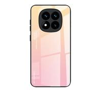 Dedux Custodia Cover per Xiaomi Redmi Note 14 PRO 5G, Custodia in Vetro Temperato a Colori Sfumati + Protettivo TPU Case Cover (Oro/Rosa)