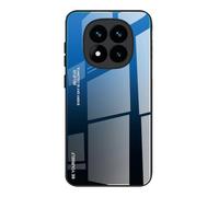 Dedux Custodia Cover per Xiaomi Redmi Note 14 Pro Plus 5G / Redmi Note 14 Pro+, Custodia in Vetro Temperato a Colori Sfumati + Protettivo TPU Case Cover (Blu/Nero)