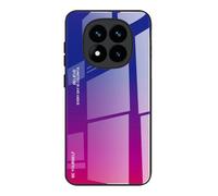 Dedux Custodia Cover per Xiaomi Redmi Note 14 PRO Plus 5G / Redmi Note 14 PRO+, Custodia in Vetro Temperato a Colori Sfumati + Protettivo TPU Case Cover (Blu/Rossa)